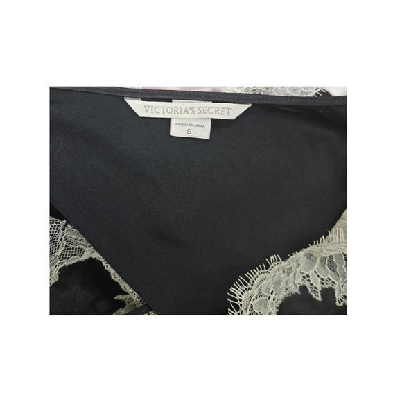 Victoria's Secret Black Lace Trim Slip Dress Camisole Lingerie Nightgown Size S - Picture 6 of 6